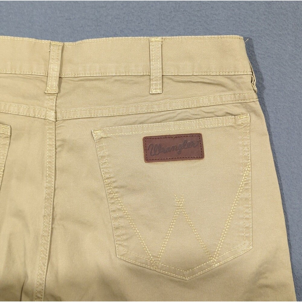 Wrangler Retro Slim Straight Pants Men's 35x34 Fits 34x33 Tan Chino